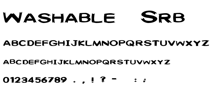 Washable (sRB) font